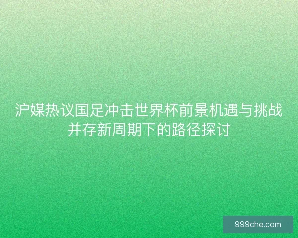 沪媒热议国足冲击世界杯前景机遇与挑战并存新周期下的路径探讨