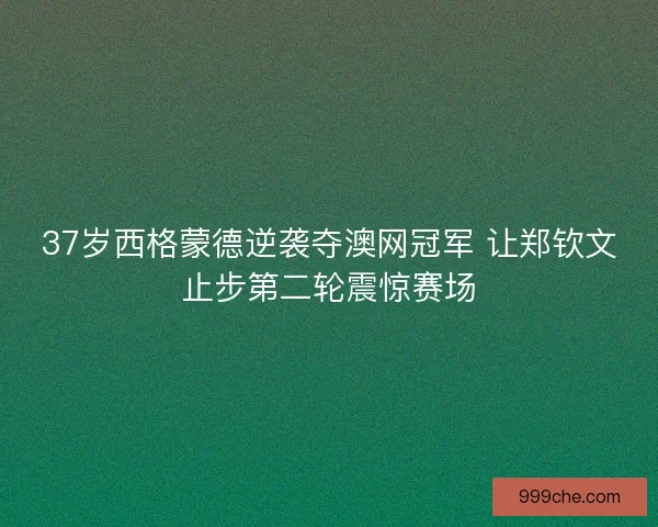 37岁西格蒙德逆袭夺澳网冠军 让郑钦文止步第二轮震惊赛场