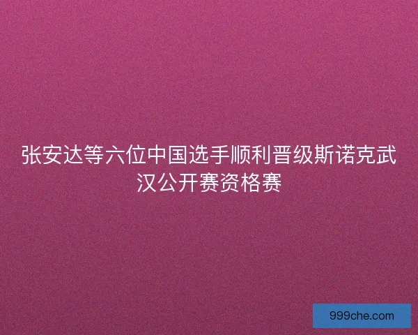 张安达等六位中国选手顺利晋级斯诺克武汉公开赛资格赛